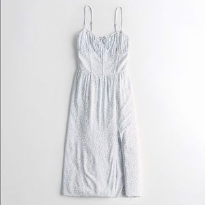 Hollister White Corset Top Midi Dress